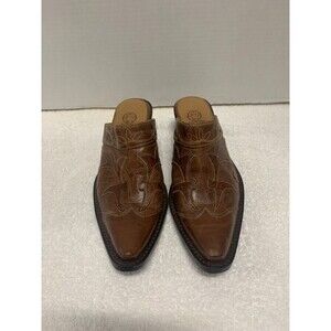 Durango Women 6.5 Western Ankle Cowgirl Boot Shoe Brown Leather Slip On Half